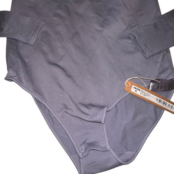 Skims Essential Long Sleeve Mock Neck Bodysuit Slate Size S/M - Picture 3 of 5